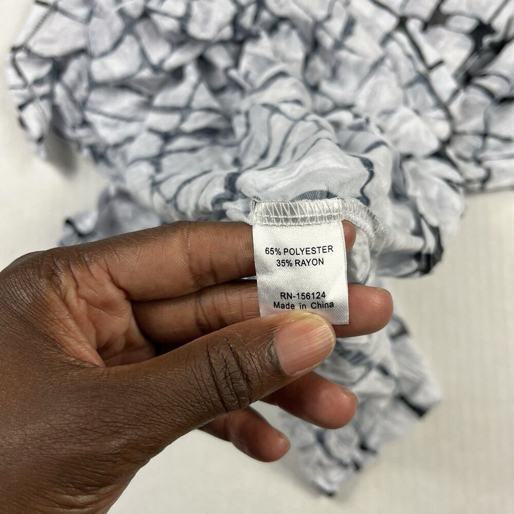 Shana Tunic Small Crinkle Textured Abstract Grid … - image 8